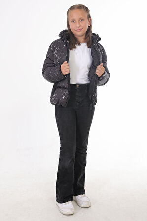 Spor Kız Çocuk Çıkabilir Kapüşonlu Su Ve Rüzgar Geçirmez Şişme Mont Parka