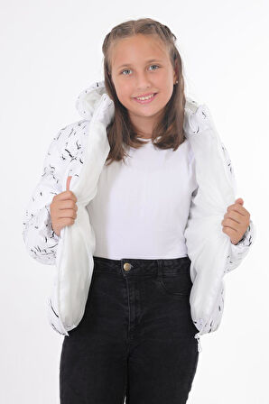 Spor Kız Çocuk Çıkabilir Kapüşonlu Su Ve Rüzgar Geçirmez Şişme Mont Parka