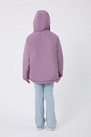 Spor Kız Çocuk Taba Kürklü Su Ve Rüzgar Geçirmez Kapüşonlu 3 Mont Parka