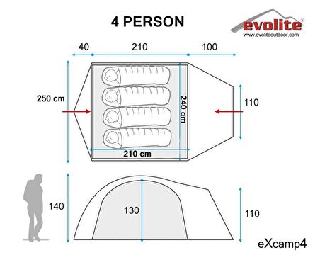 Evolite Excamp 4 Pro Çadır