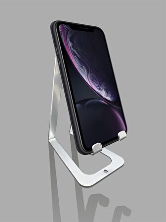 Gümüş Metal Telefon Standı