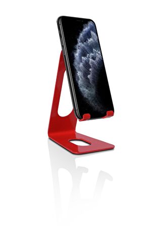 Kırmızı Masaüstü Metal Telefon Standı