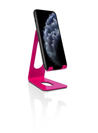 Pembe Masaüstü Metal Telefon Standı