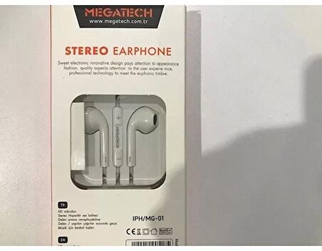 Megatech Iph5 6 (Mix Colour Iph Handsfree) Ekstra Vakumlu Kulaklık / Megatech