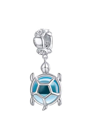 Mavi Su Kaplumbağası Charm | 925 Ayar Gümüş