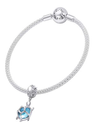 Mavi Su Kaplumbağası Charm | 925 Ayar Gümüş