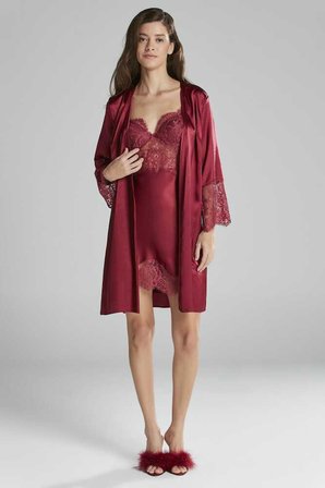 Pierre Cardin 6'lı Kaplı Midi Gecelik Sabahlık Set 6015 Bordo