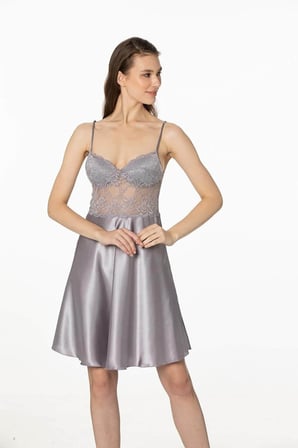 Pierre Cardin Sütyen Kaplı Sabahlık Gecelik Set 4265 Royal
