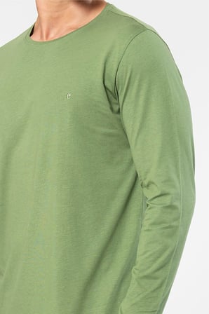 Cacharel Erkek Bisiklet Yaka Uzun Kollu Modal Pijama Takimi 2244/Yeşil