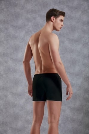 Doreanse Siyah Erkek Pamuk Düğmeli Normal Paça Boxer 1511