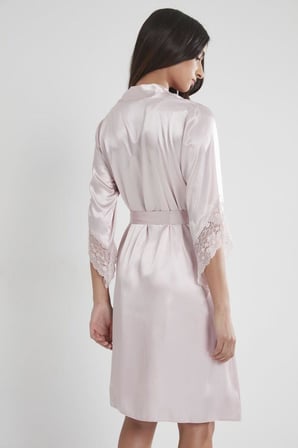 Pierre Cardin Pudra Midi Dantel Sabahlık Gecelik Set 4240