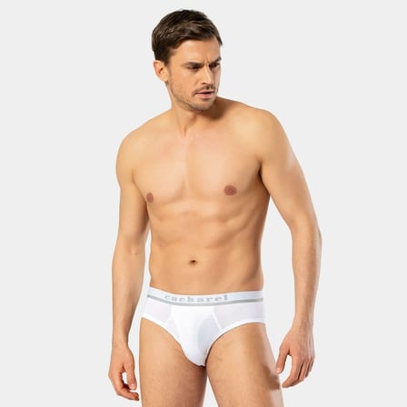 Cacharel Erkek Likrali Bantli Slip 1311/Beyaz