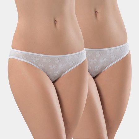 Türen Kadin Jakarli 2'li Pamuklu Bikini Külot 256/Beyaz