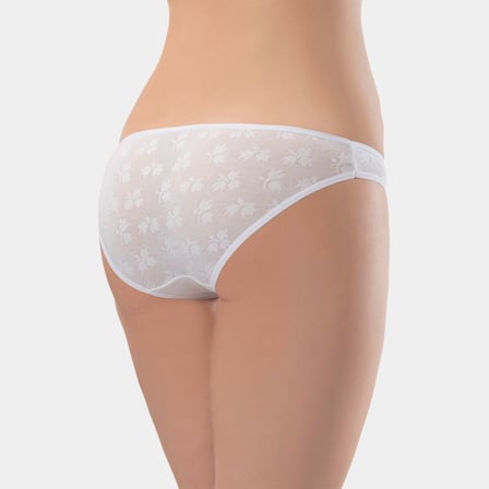Türen Kadin Jakarli 2'li Pamuklu Bikini Külot 256/Beyaz