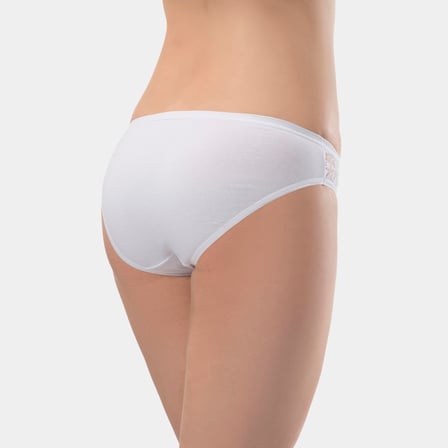Türen Kadin Likrali Dantelli Bikini (2'li Paket) 261/Beyaz