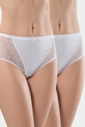 Türen Kadin Likrali Dantelli Külot (2'li Paket) 279/Beyaz