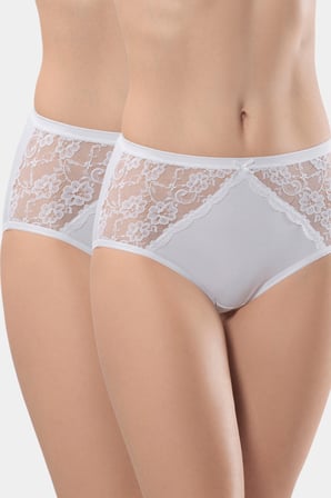 Türen Kadin Likrali Dantelli Külot (2'li Paket) 282/Beyaz
