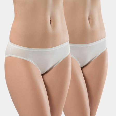 Türen Kadin Likrali 2'li Pamuklu Bikini Külot 230/Krem