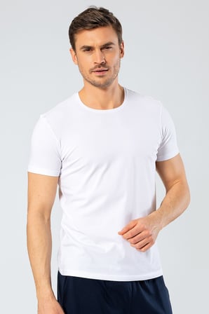 Cacharel Erkek Bisiklet Yaka Likrali T-shirt 1331/Beyaz