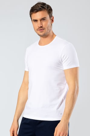 Cacharel Erkek Bisiklet Yaka Likrali T-shirt 1331/Beyaz