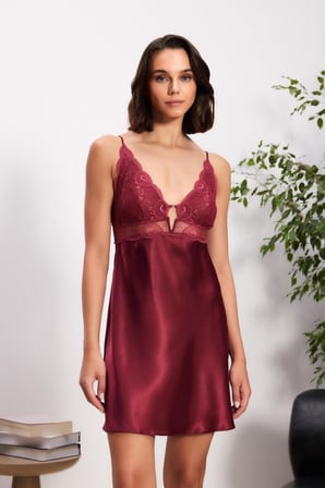 Pierre Cardin 6'lı Bordo Gecelik Sabahlık Set 6035