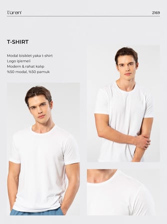 Cacharel Erkek Bisiklet Yaka T-Shirt 2169/Beyaz