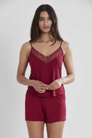 Pierre Cardin 6'lı Penye Modal Gecelik Sabahlık Çeyiz Seti 5025 Bordo