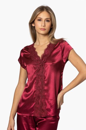 Pierre Cardin 6'lı Saten Gecelik Sabahlık Çeyiz Seti 6010 Bordo
