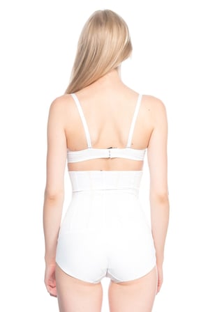 BEYAZ MI Emay 2886 Yüksek Bel Tül Slip Lazer Korse