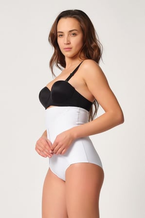 BEYAZ MI Emay 2932 Double Karın Agraf Destekli Slip Lazer Korse