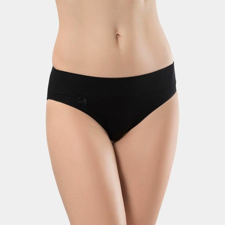 Türen Kadin Beli Lastikli Likrali 2'li Pamuklu Bikini Külot 955/Siyah