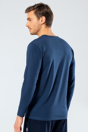 Cacharel Erkek V Yaka Uzun Kollu T-Shirt 1334/İndigo