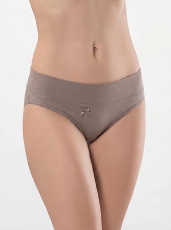 Türen Kadin Beli Lastikli Likrali 2'li Pamuklu Bikini Külot 955/Vizon