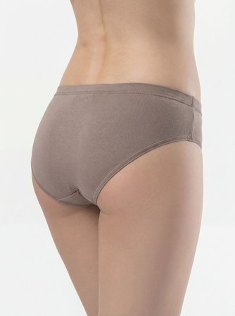 Türen Kadin Beli Lastikli Likrali 2'li Pamuklu Bikini Külot 955/Vizon
