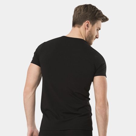 Türen Erkek V Yaka Likrali T-shirt 172/Siyah
