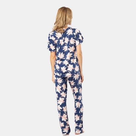 Türen Patli Örme Kisa Kol Pijama Takimi 3606/Lacivert
