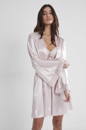 Pierre Cardin Midi Dantel Sabahlık Gecelik Set 4090 Pudra