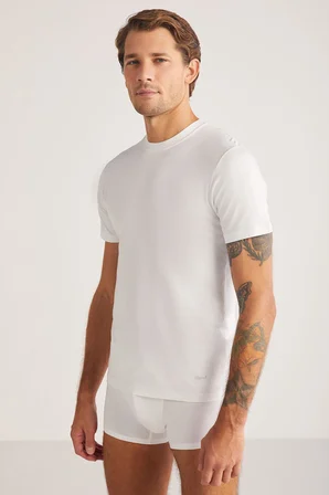 Kom James 2'li Modal Yuvarlak Yaka T-shirt