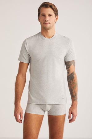 Kom James 2'li Modal Yuvarlak Yaka T-shirt