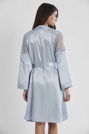 Pierre Cardin 6'lı Saten Gecelik Sabahlık Çeyiz Seti 6955 mist
