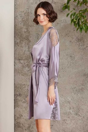 Pierre Cardin Saten Gecelik Sabahlık Pijama Şort Takım 6'lı Gelin Seti 6000 Royal