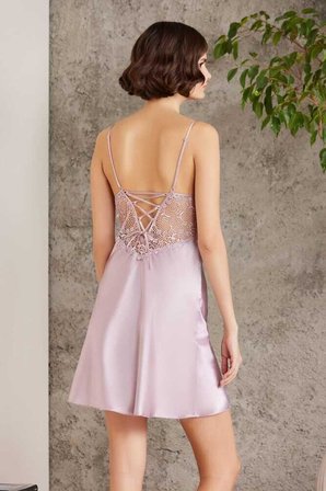 Pierre Cardin Saten Gecelik Sabahlık Pijama Şort 6'lı Çeyiz Seti 6000 Rose