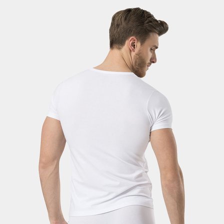 Türen Erkek V Yaka Likrali T-shirt 172/Beyaz