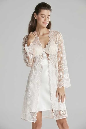 Pierre Cardin İnci 6'lı Kaplı Midi Gecelik Sabahlık Set 6225