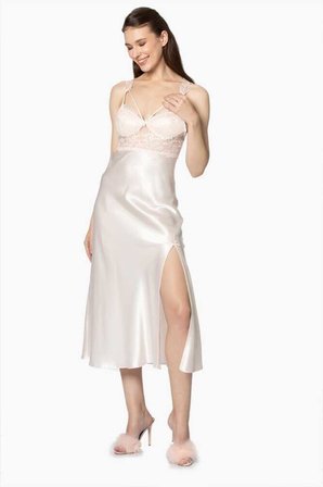 Pierre Cardin 6'lı İnci Uzun Gecelik Sabahlık Set 6025