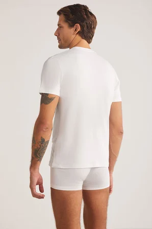 Kom James 2'li Modal Yuvarlak Yaka T-shirt