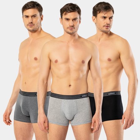 Cacharel Erkek 3'lü Boxer 1320/Siyah-Antrasit-Gri