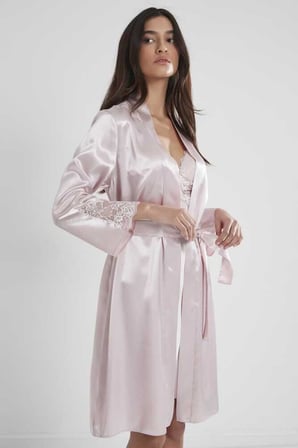 Pierre Cardin Sütyen Kaplı Sabahlık Gecelik Set 4050 Pudra