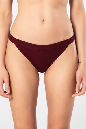 Türen Kadin Likrali Ribana Tanga 2'li Paket 931/Bordo