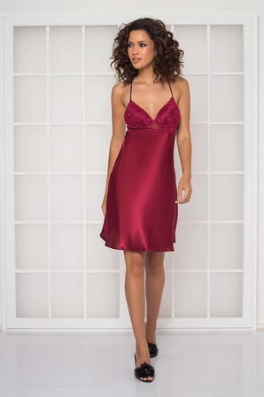 Pierre Cardin Sütyen Kaplı Bordo Sabahlık Gecelik Set 4285